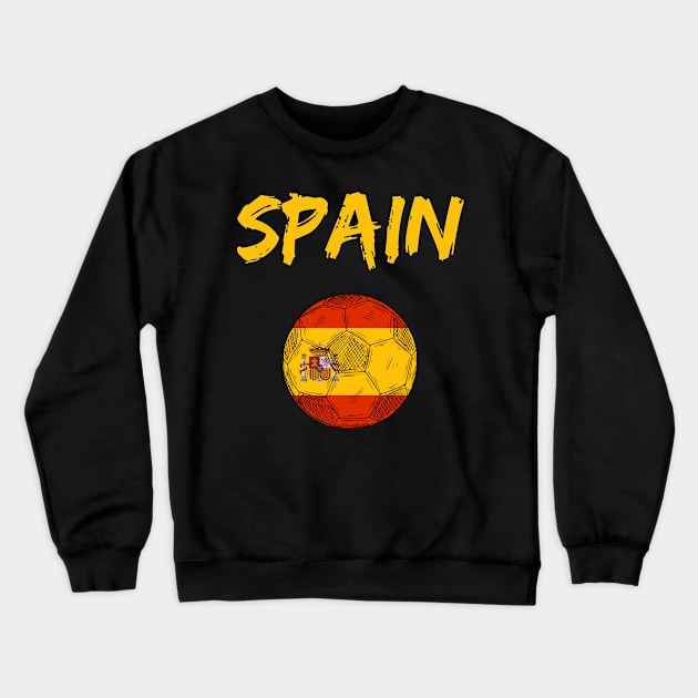 Spain Football Team Soccer Flag Vintage Retro Crewneck Sweatshirt by Meow_My_Cat